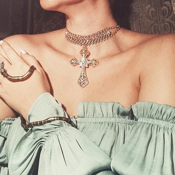 KMVEXO Luxury Cross Pendant Statement Necklace 2020 Big Rhinestone Choker Maxi Crystal Necklaces Collier Femme Jewelry Collares
KMVEXO Luxury Cross Pendant Statement Necklace 2020 Big Rhinestone Choker Maxi Crystal Necklaces Collier Femme Jewelry Collares