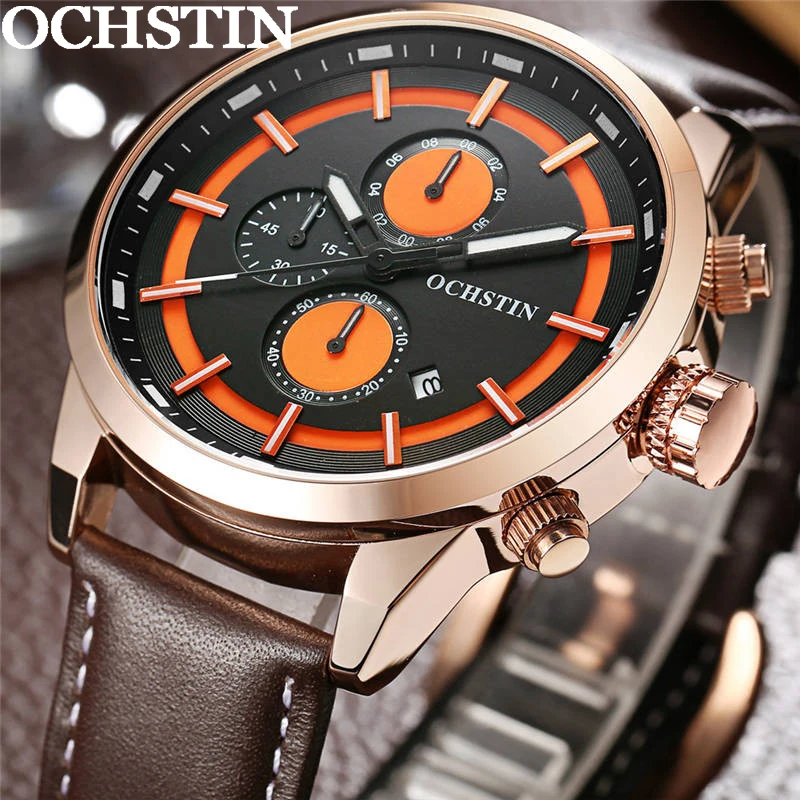 OCHSTIN Man Wristwatch Top Luxury Brand Chronograph Calendar Genuine Leather Men Quartz Watch Military Army Sport Male Clock 049
OCHSTIN Man Wristwatch Top Luxury Brand Chronograph Calendar Genuine Leather Men Quartz Watch Military Army Sport Male Clock 049