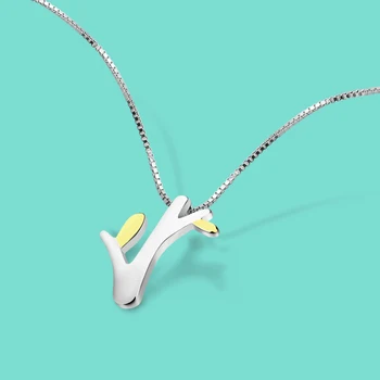 Girls popular silver jewelry 925 sterling silver necklace sapling pendant design solid silver box necklace 44cm size not fade
Girls popular silver jewelry 925 sterling silver necklace sapling pendant design solid silver box necklace 44cm size not fade