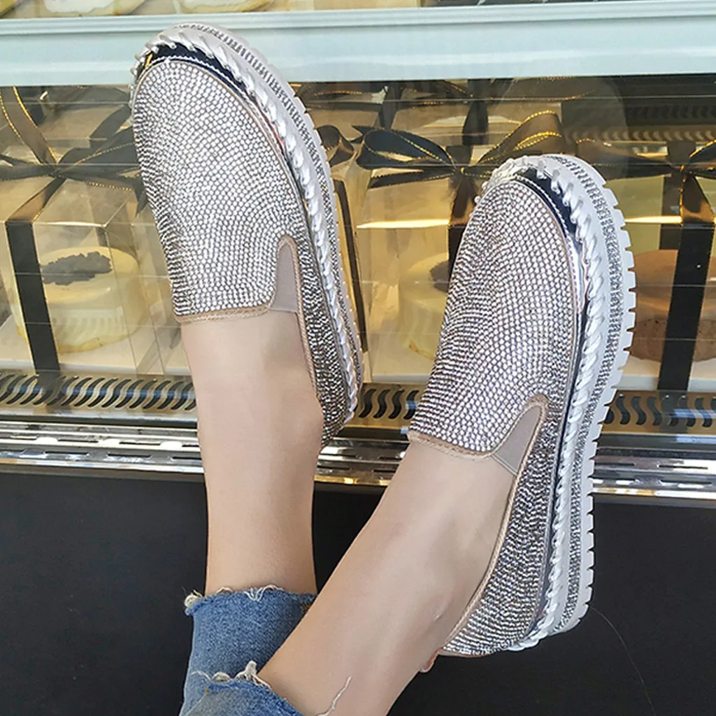 2019 Spring Summer Women's Single Shoes Bling Rhinestones Thick-Soled Flat Shoes Height Increased Ladies Casual Shoes
2019 Spring Summer Women's Single Shoes Bling Rhinestones Thick-Soled Flat Shoes Height Increased Ladies Casual Shoes