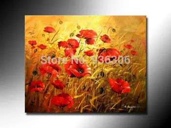 Hand-painted Oil Painting Modern Red Flower Painting On Canvas Landscape Picture On Wall Free Shipment Art For Office Canvas 
Hand-painted Oil Painting Modern Red Flower Painting On Canvas Landscape Picture On Wall Free Shipment Art For Office Canvas