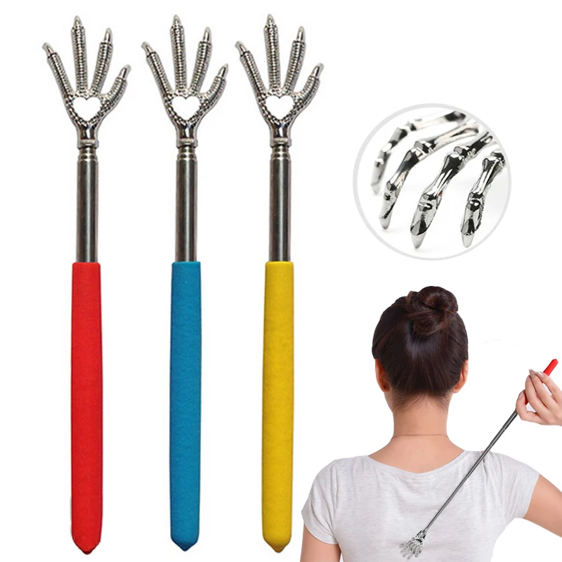 

1PCS Practical Handy Stainless Pen Clip Back Scratcher Telescopic Itch Scratching Massage Kit Extendable Eagle Claw Back Scraper