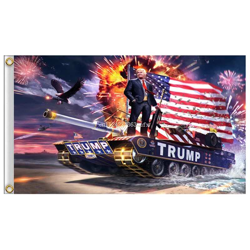 50pcs TRUMP TANK Flag 90x150cm Digital Print Polyester Banner 3*5 FT Big Hanging Trump Flag Wholesale
50pcs TRUMP TANK Flag 90x150cm Digital Print Polyester Banner 3*5 FT Big Hanging Trump Flag Wholesale