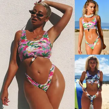 Women Tropical Monokini Bikini Set Leaf Print Bandage Swimwear Swimsuit Bathing Suit
Women Tropical Monokini Bikini Set Leaf Print Bandage Swimwear Swimsuit Bathing Suit