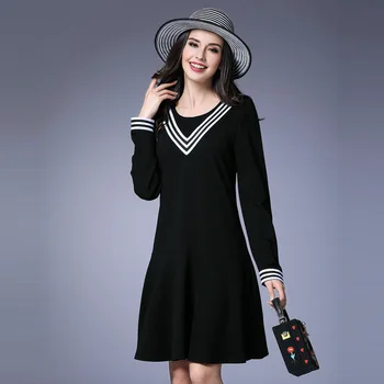 2018 Autumn Large Yards Stripe Pattern Panelled Patchwork Round Neck Knee-Length All Matched Temperament A-Line Dress
2018 Autumn Large Yards Stripe Pattern Panelled Patchwork Round Neck Knee-Length All Matched Temperament A-Line Dress