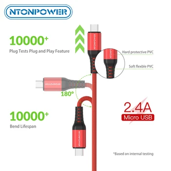 NTONPOWER Micro USB Data Sync Charger Cable Type-C Cable Nylon Fast Charging for Tablet Android Mobile Phone Cable USB Cord
NTONPOWER Micro USB Data Sync Charger Cable Type-C Cable Nylon Fast Charging for Tablet Android Mobile Phone Cable USB Cord