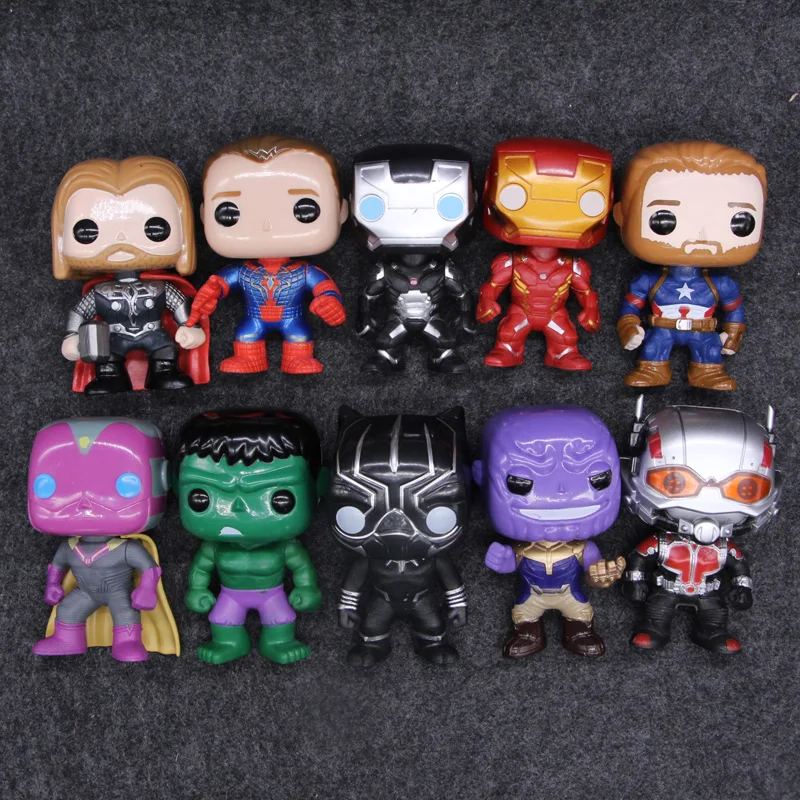 10pcs Avengers Infinity War Thanos Iron Man Vision Captain America Figurine