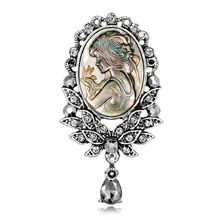 Nueva llegada broche Vintage moda antigua mujer vestido Pin corsé de la insignia boda(China)