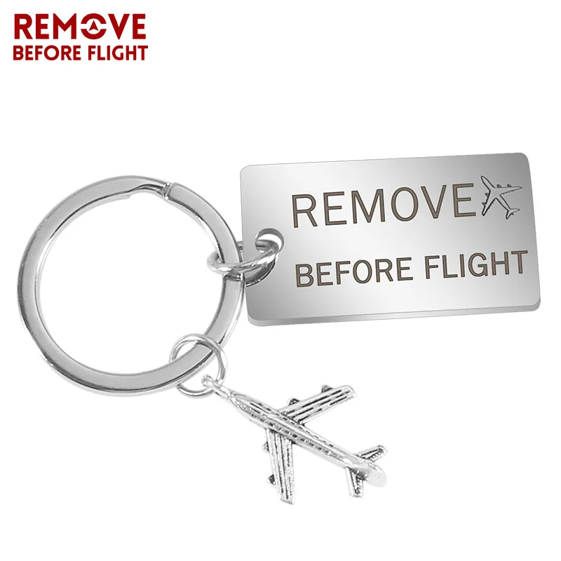 Car-keychain-Engraved-Remove-before-flight-key-chain-Stainless-Steel-Key-ring-Fashion-keyfobs-for-llavero (1)