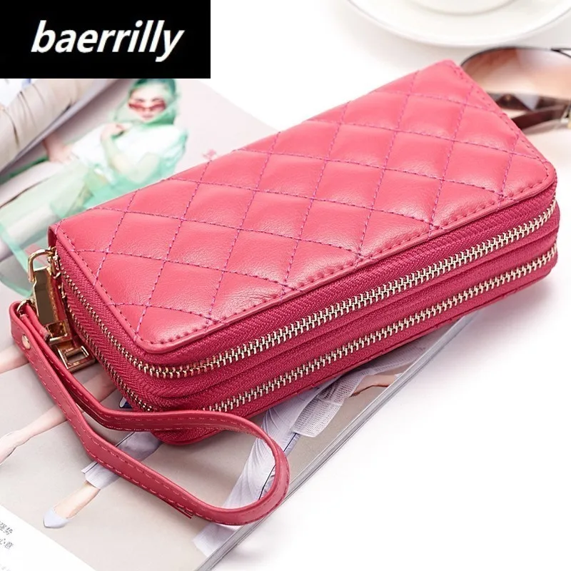 Brand New Genuine Cow Leather Women Long Wallets High Quality Standard Wallet Double Zipper Diamond lattice Ladies Clutch Bag
Brand New Genuine Cow Leather Women Long Wallets High Quality Standard Wallet Double Zipper Diamond lattice Ladies Clutch Bag
