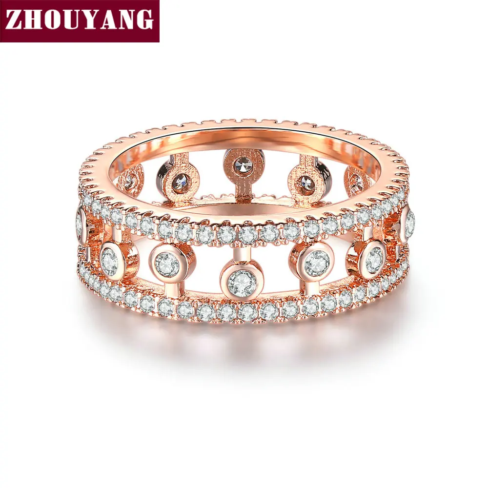 ZHOUYANG Ring For Women Hollowed-out Cubic Zirconia Rose Gold Color Fashion Jewelry Wedding Engagement R660
ZHOUYANG Ring For Women Hollowed-out Cubic Zirconia Rose Gold Color Fashion Jewelry Wedding Engagement R660