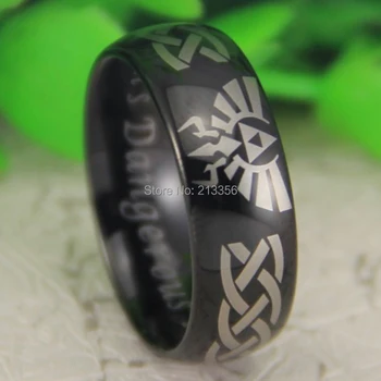 Free Shipping USA UK CANADA RUSSIA Brazil Hot Selling 8MM Black Dome Legend of Zelda&Triforce Men's Lord Tungsten Wedding Ring
Free Shipping USA UK CANADA RUSSIA Brazil Hot Selling 8MM Black Dome Legend of Zelda&Triforce Men's Lord Tungsten Wedding Ring