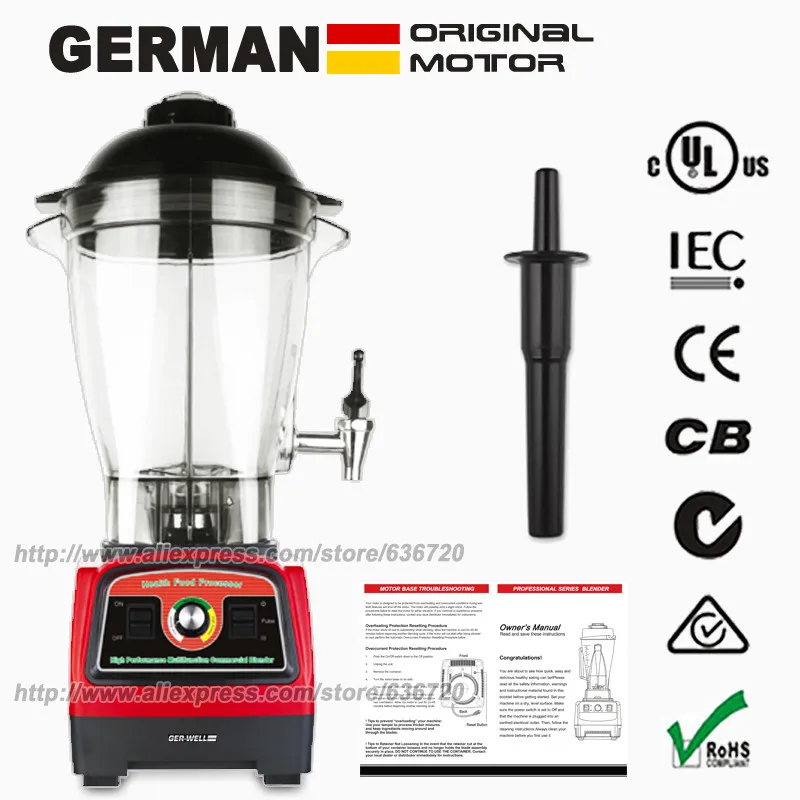 GERMAN Original Motor GERWELL commercial soybean grinding machine Soy milk maker 6L 3.3HP 2800W RED FREE SHIPPING!
GERMAN Original Motor GERWELL commercial soybean grinding machine Soy milk maker 6L 3.3HP 2800W RED FREE SHIPPING!