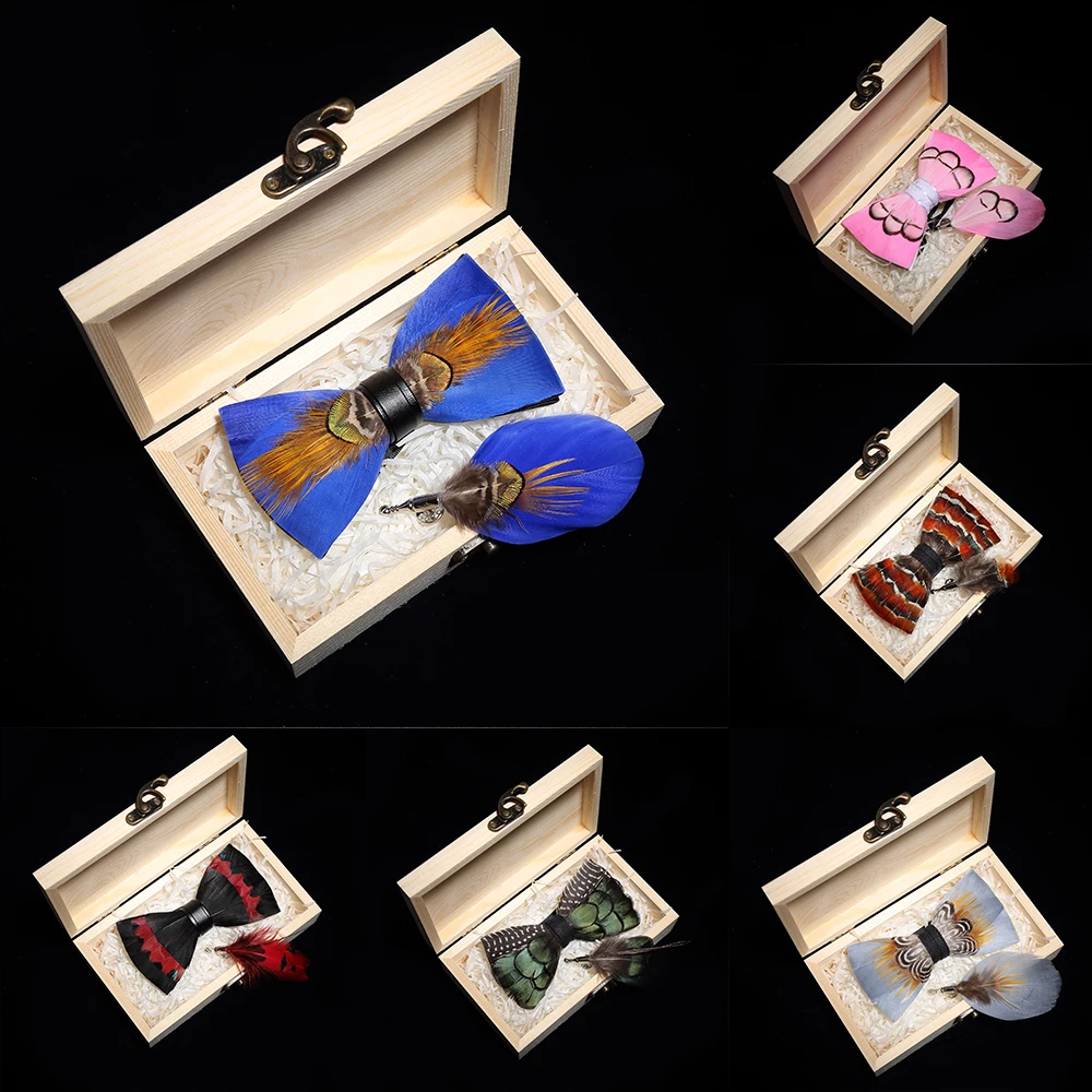 JEMYGINS original bow tie peacock feather handmade leather bow tie brooch pine gift set wedding party men's suit Bowtie Necktie
JEMYGINS original bow tie peacock feather handmade leather bow tie brooch pine gift set wedding party men's suit Bowtie Necktie