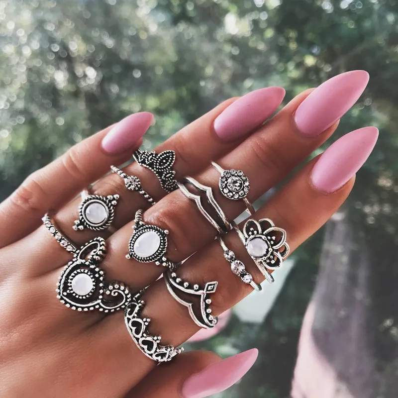 12 Pcs/set Bohemia Antique Silver Elephant Flower Heart Crown Carved Rings Set Knuckle Finger Midi Ring for Women Jewelry
12 Pcs/set Bohemia Antique Silver Elephant Flower Heart Crown Carved Rings Set Knuckle Finger Midi Ring for Women Jewelry