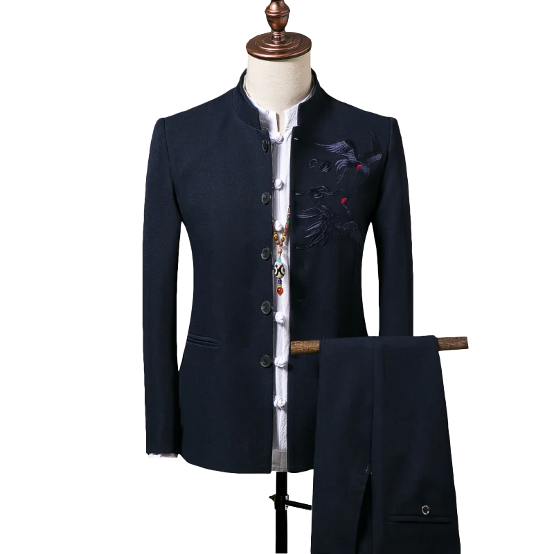 4 Colors Plus Size 4XL Wedding Suits For Men Long Sleeve Jacket + Pants Chinese Collar Tunic Suit Set 2pcs Office Wear XXXXL
4 Colors Plus Size 4XL Wedding Suits For Men Long Sleeve Jacket + Pants Chinese Collar Tunic Suit Set 2pcs Office Wear XXXXL