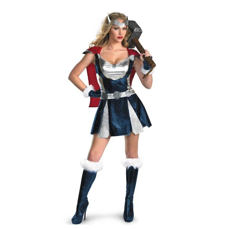 Thor costume women Girl halloween fancy female cosplay Costume With Cloak superhero female Thor Marvel Comics
Thor costume women Girl halloween fancy female cosplay Costume With Cloak superhero female Thor Marvel Comics