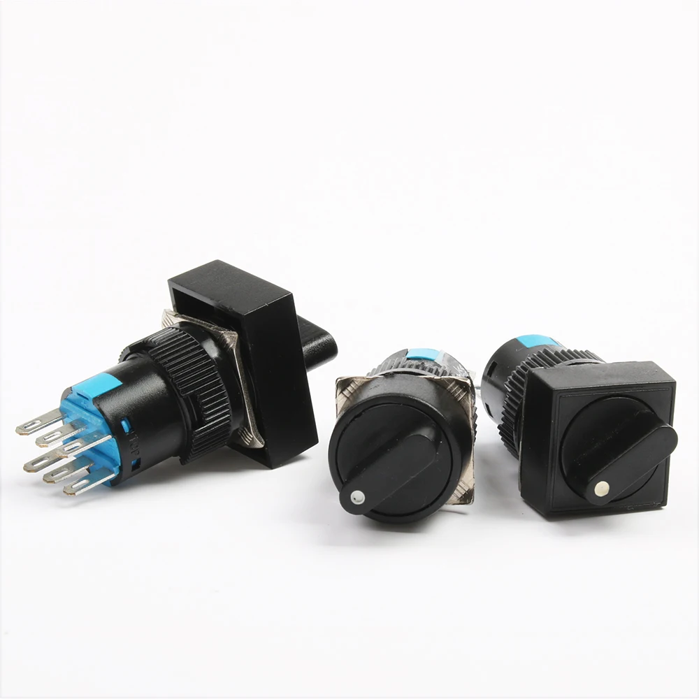 Round/square/rectangular head 16mm 2/3 positions Latching self locking 3/6 pins push button switch round selector switch
Round/square/rectangular head 16mm 2/3 positions Latching self locking 3/6 pins push button switch round selector switch