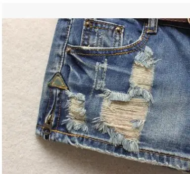 Женские джинсовые шорты с заниженной талией дырками без пояса S/3Xl лето 2020|Шорты| |