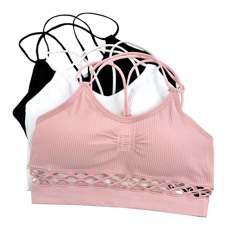 New fashion Bra Women Sexy Padded Strap Top Hollow out Bra Tank Wire Free Seamless Underwear Bralette Fashion Female Brassiere
New fashion Bra Women Sexy Padded Strap Top Hollow out Bra Tank Wire Free Seamless Underwear Bralette Fashion Female Brassiere