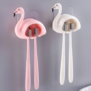 Flamingo Toothbrush Holder Suction Hooks Bathroom Accessories 2 Position Brush Holder Storage Rack Shaver Holder Tools
Flamingo Toothbrush Holder Suction Hooks Bathroom Accessories 2 Position Brush Holder Storage Rack Shaver Holder Tools