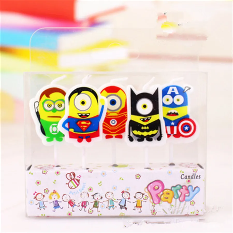 5pc Minions Superhero Avenger Themes Decoration Evening Candle for Kids Birthday Party Supplies Cake/Cupcake Toppers Baby Shower
5pc Minions Superhero Avenger Themes Decoration Evening Candle for Kids Birthday Party Supplies Cake/Cupcake Toppers Baby Shower