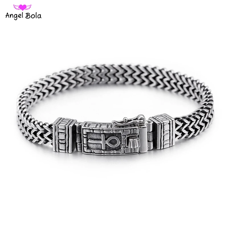 8mm New Egyptian Ankh Symbol of Life Charm Bracelets For Men Women Stainless Steel Silver Mesh Linking Chain Bracelet Jewelry
8mm New Egyptian Ankh Symbol of Life Charm Bracelets For Men Women Stainless Steel Silver Mesh Linking Chain Bracelet Jewelry