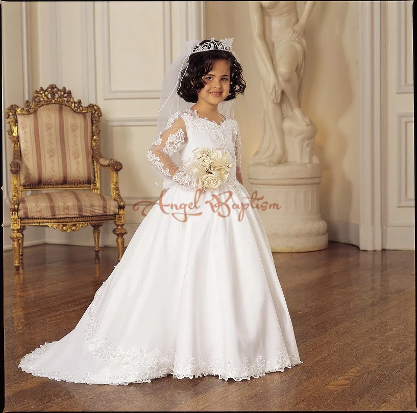Elegant Long Sleeve Lace First Communion Dresses for Girls Vestidos de Comunion Casamento Flower Girl Dresses for Wedding
Elegant Long Sleeve Lace First Communion Dresses for Girls Vestidos de Comunion Casamento Flower Girl Dresses for Wedding