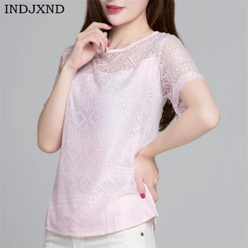 INDJXND 2018 Women Clothing Chiffon Blouse Lace Crochet Female Korean Shirts Ladies Blusas Tops Shirt White Blouses Slim Fit Top
INDJXND 2018 Women Clothing Chiffon Blouse Lace Crochet Female Korean Shirts Ladies Blusas Tops Shirt White Blouses Slim Fit Top