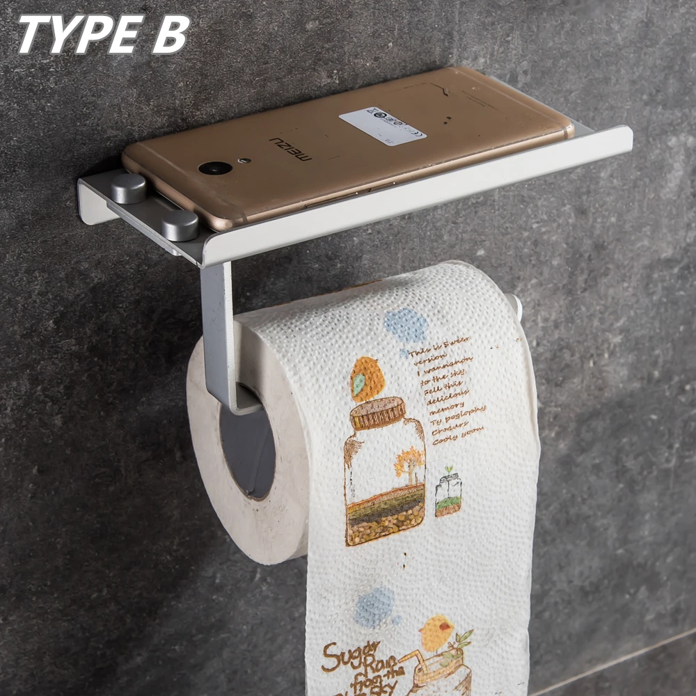 High Quality Innovative Wall-mounted Shelf Bathroom Shelf Shower Soap Cosmetic Shelves Shampoo Towel Rack Tissue Holder Mci18