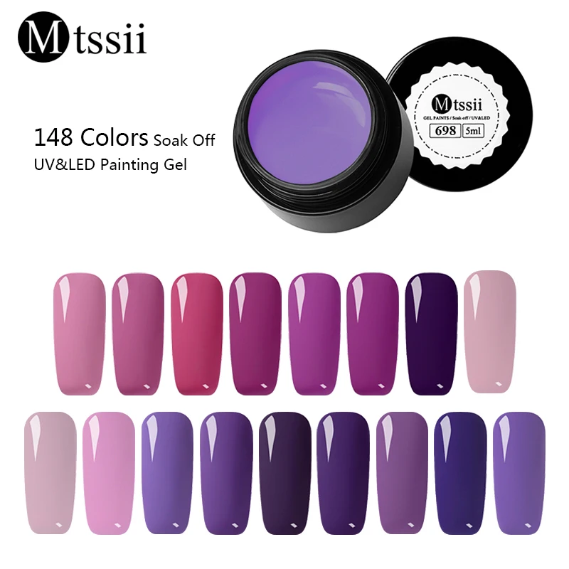 Фото Mtssii 5 мл фиолетовый серии Краски UV гель светодиодный Soak off Gel Nail Polish полу