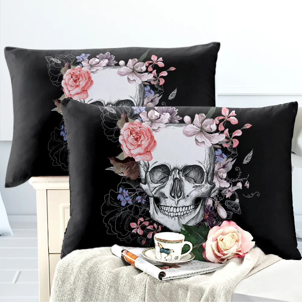 Sugar Skull Pillowcase Pink Rose Floral Printed Pillow Cover Day of the Dead Halloween Pillow Case Envelope Pocket Bedding
Sugar Skull Pillowcase Pink Rose Floral Printed Pillow Cover Day of the Dead Halloween Pillow Case Envelope Pocket Bedding