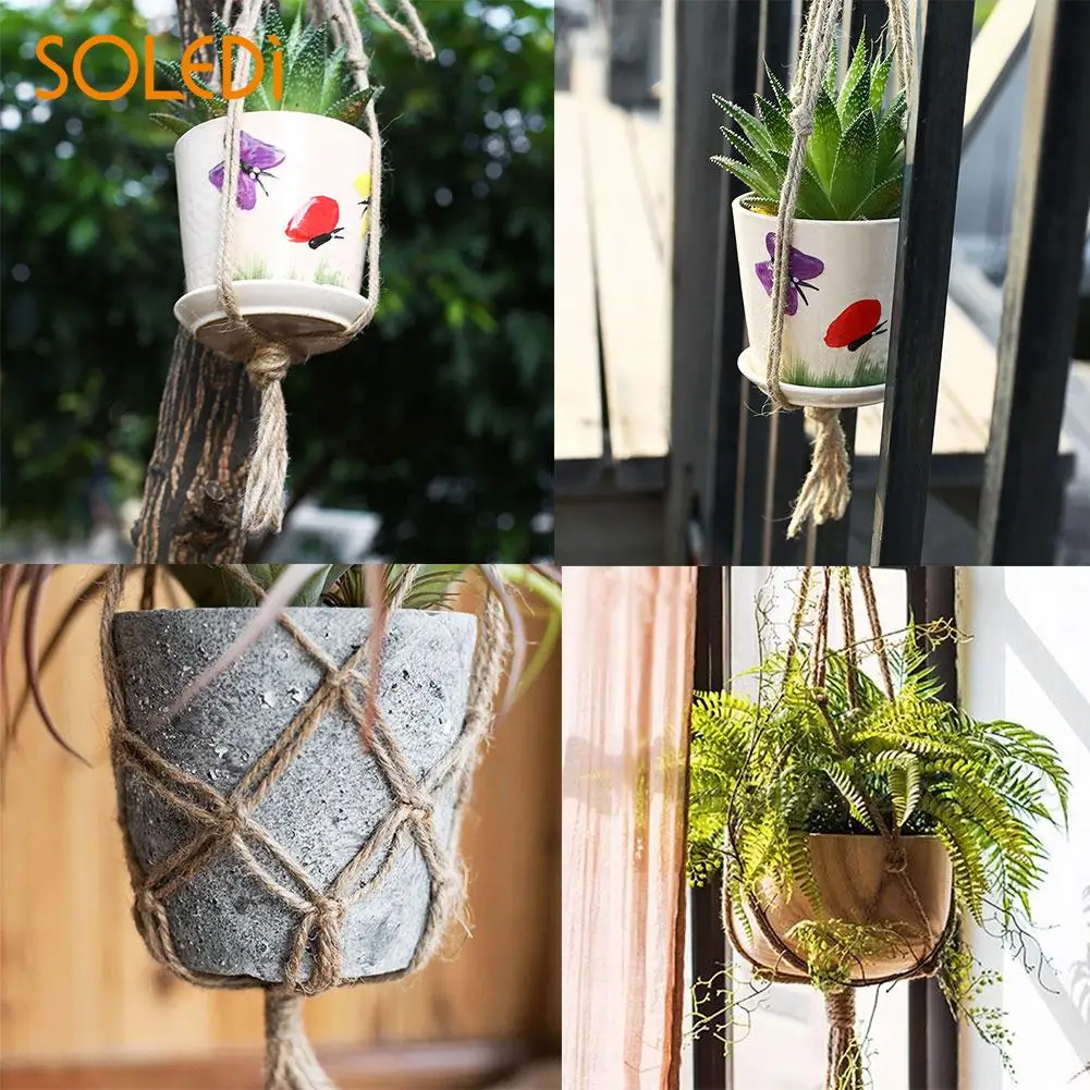 1pc 770mm/990mm Hemp Rope Macrame Plant Pot Hanging Holder Basket Hanger Decor Hanging Flower Pot Europe Style Home Garden Decor
1pc 770mm/990mm Hemp Rope Macrame Plant Pot Hanging Holder Basket Hanger Decor Hanging Flower Pot Europe Style Home Garden Decor
