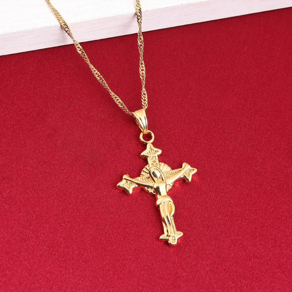 Jesus Head Cross Necklaces Gold Color 22K Charm Pendant For Women Men Christian Jewelry Factory Wholesale Jewel Crucifix God
Jesus Head Cross Necklaces Gold Color 22K Charm Pendant For Women Men Christian Jewelry Factory Wholesale Jewel Crucifix God