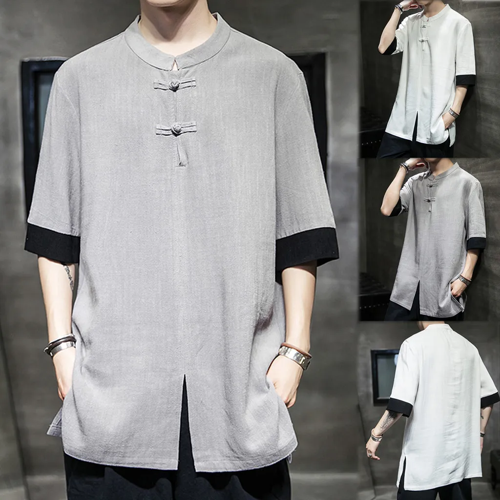 ISHOWTIENDA 2019 New Stylish Men Summer Cotton Linen Color Collision Patchwork Medium Length T-Shirt Tops Nuovi vestiti da uomo
ISHOWTIENDA 2019 New Stylish Men Summer Cotton Linen Color Collision Patchwork Medium Length T-Shirt Tops Nuovi vestiti da uomo