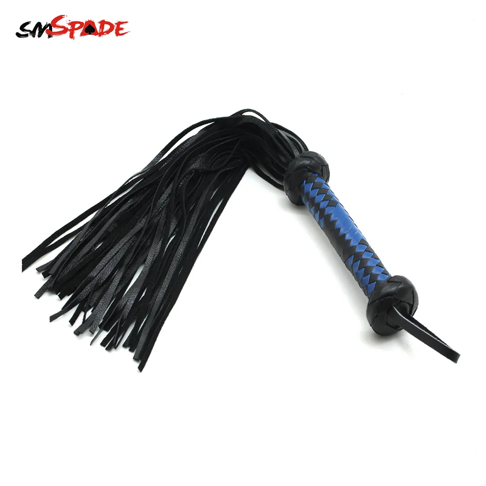 Black Suede leather and 36 Suede leather tails flogger Whip Adult Play