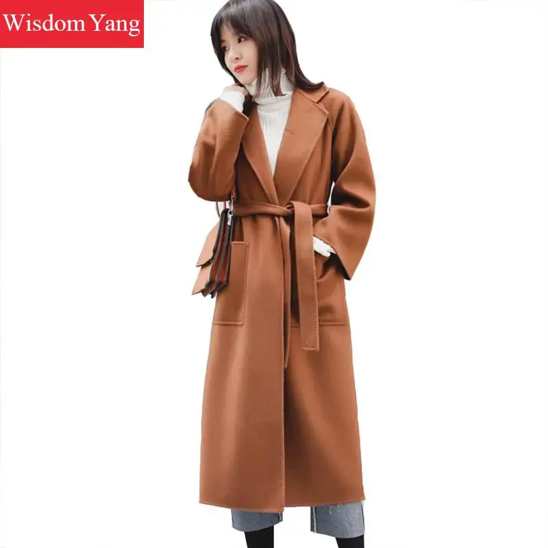 Elegant Women Sheep Wool Coatsblue Belt Woman Winter 2018 Woolen Overcoat Plus Long Coat Ladies Outerwear Manteau Femme Hiver
Elegant Women Sheep Wool Coatsblue Belt Woman Winter 2018 Woolen Overcoat Plus Long Coat Ladies Outerwear Manteau Femme Hiver