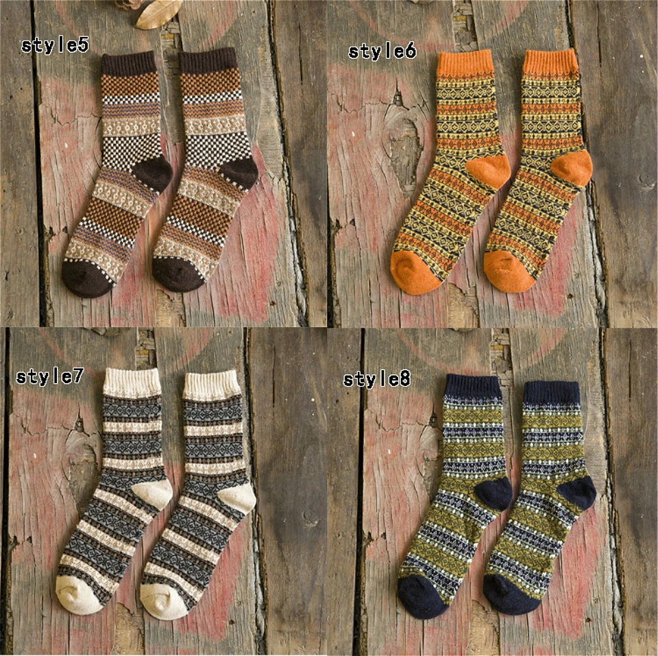 New men's winter thick wool socks Retro Style Warm wool socks.1 pairs 13