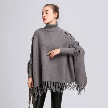 FXFURSCovering Yarn Bat Sleeve Stakerope Turtleneck Sweater WomenTassels Loose Pullover Cape Cloak Coat Lashing Knit Jumper
FXFURSCovering Yarn Bat Sleeve Stakerope Turtleneck Sweater WomenTassels Loose Pullover Cape Cloak Coat Lashing Knit Jumper