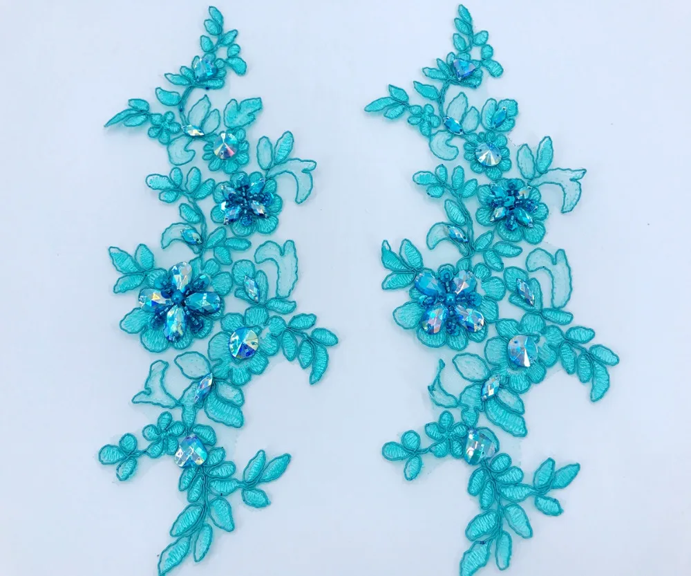 handmade crystal light blue patches sequins Rhinestones lace trim applique 27*11cm for dress skirt
handmade crystal light blue patches sequins Rhinestones lace trim applique 27*11cm for dress skirt
