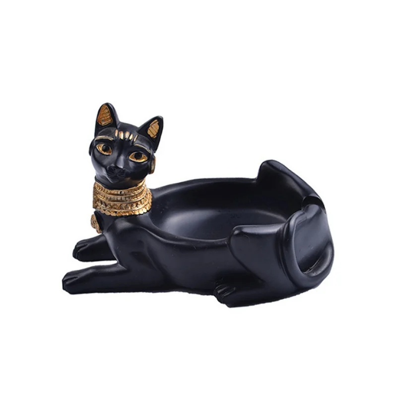 

Gyptian Cat Shape Ash Tray Decoration Crafts Ashtray Home Living Room Decoration Men's Gifts Cigar Ashtray Egyptian Ornaments