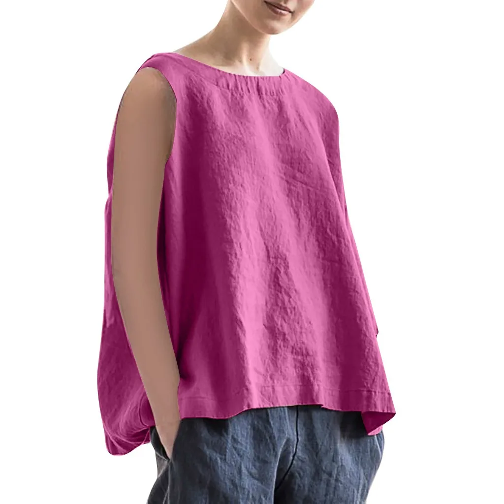 Women Dames Kleding Casual O-Neck Blusa Solid Sleeveless Linen Blouse Vest Tank Top Blouses Blusas Elegantes De Mujer*
Women Dames Kleding Casual O-Neck Blusa Solid Sleeveless Linen Blouse Vest Tank Top Blouses Blusas Elegantes De Mujer*