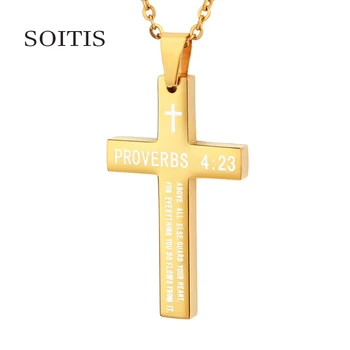 SOITIS Men Women Cross Necklace Crucifix Piece Pendant Chain Catholic Church Jewelry Proverbs 4.23 Christmas Gifts
SOITIS Men Women Cross Necklace Crucifix Piece Pendant Chain Catholic Church Jewelry Proverbs 4.23 Christmas Gifts
