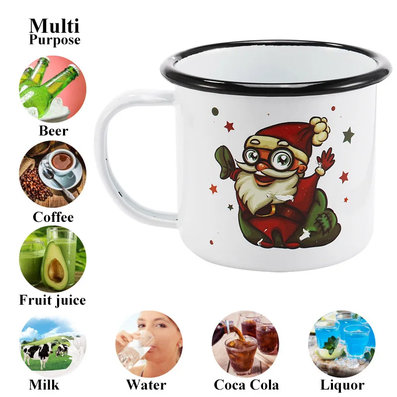 Simple Black Rimmed Enamel Mugs, Custom-Made Santa Milk Mugs, Home Office Coffee Mugs
Simple Black Rimmed Enamel Mugs, Custom-Made Santa Milk Mugs, Home Office Coffee Mugs