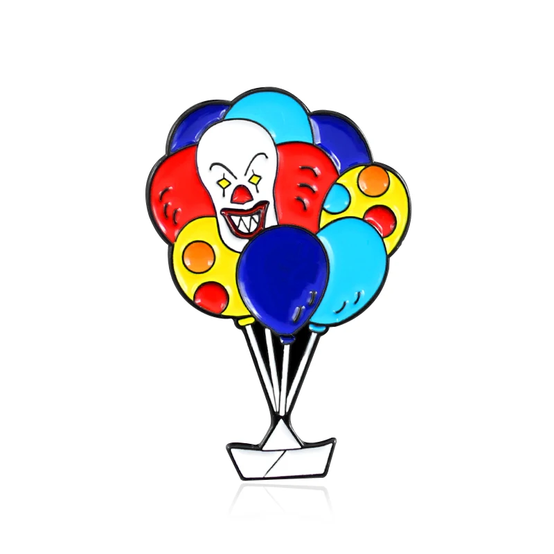 Разноцветные броши в виде воздушного шара с героями мультфильмов белый