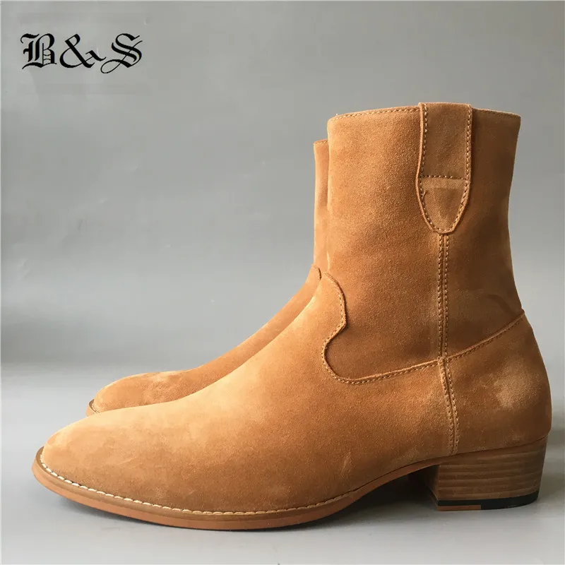 Black& Street Skinny fit men handsome elegant ankle Boots wedge Chelsea suede Boots real picture handmade shoes
Black& Street Skinny fit men handsome elegant ankle Boots wedge Chelsea suede Boots real picture handmade shoes