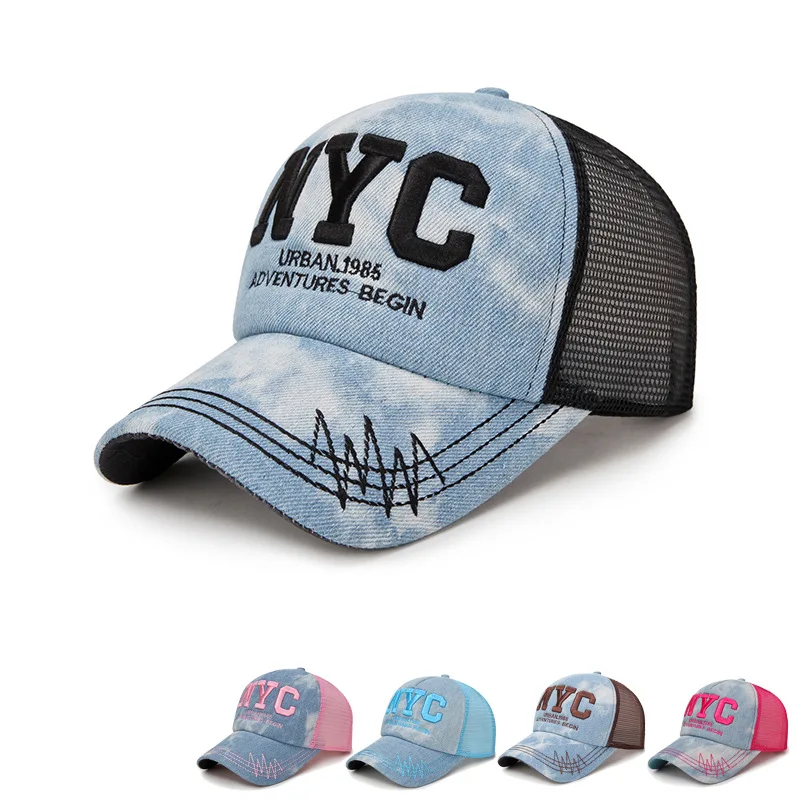 Unisex Mesh Trucker Hats for Men's Baseball Snapback Hip Hop Hat Summer Breathable Sun Gorras Streetwear Bone | Аксессуары для