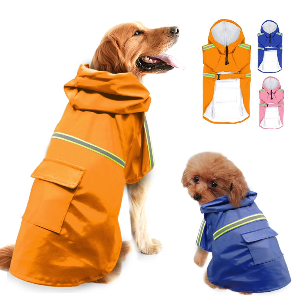 

Raincoat For Dogs Waterproof Dog Coat Jacket Reflective Dog Raincoat Clothes For Small Medium Large Dogs Labrador S-5XL 5 Colors