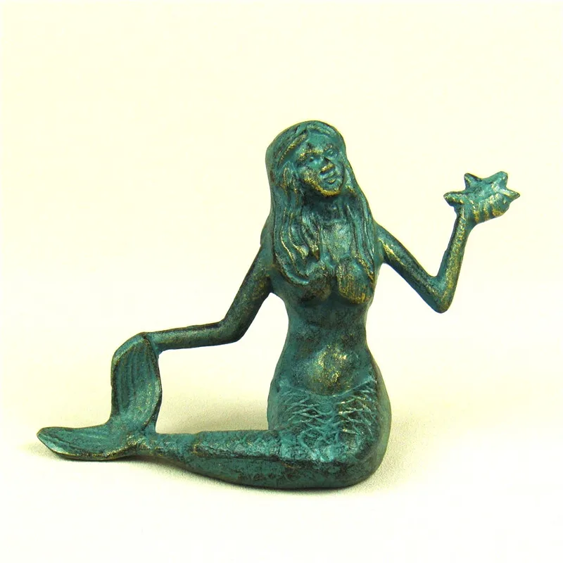 Antique Metal Mermaid Sculpture Cast Iron Sea-Maid Figurine Fairy Tale Ornament Craft for Home Decoration and Festival Present
Antique Metal Mermaid Sculpture Cast Iron Sea-Maid Figurine Fairy Tale Ornament Craft for Home Decoration and Festival Present