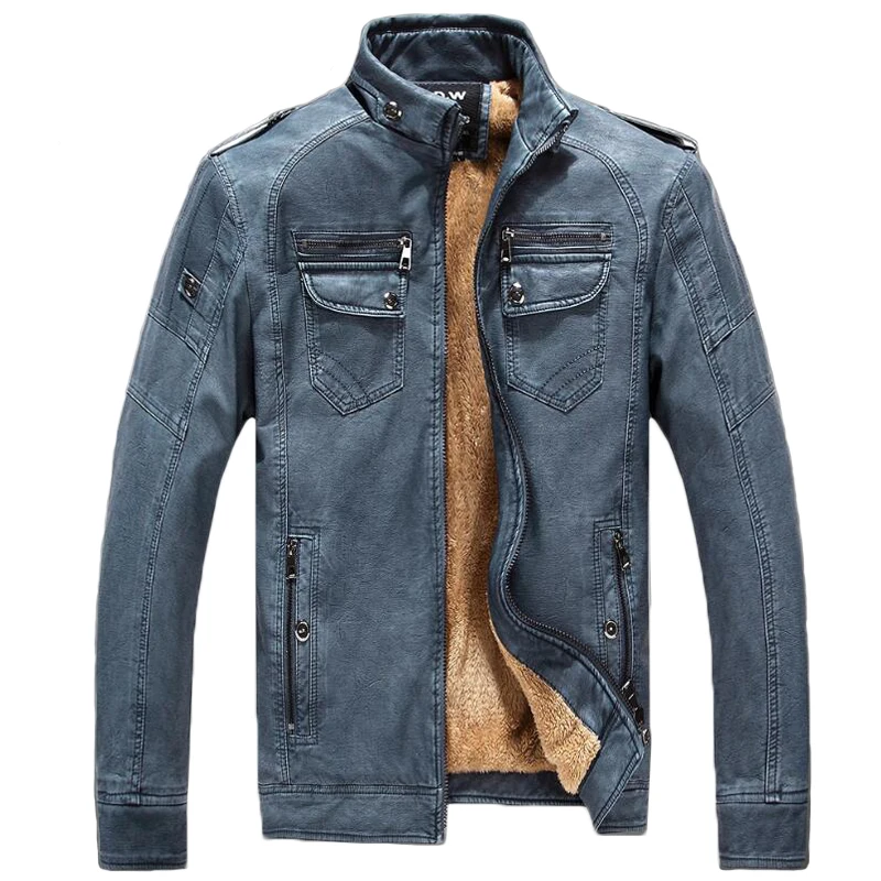 Winter Leather Jacket Men Thicken Plus Velvet Warm Coats Mens Fashion Stand Collar Pocket Washed PU Faux Leather Jackets 4XL
Winter Leather Jacket Men Thicken Plus Velvet Warm Coats Mens Fashion Stand Collar Pocket Washed PU Faux Leather Jackets 4XL